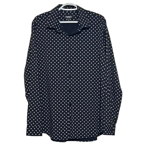 Express Other - Express Performance Men's Slim Moisture Wicking‎ Stretch Black White Shirt 15